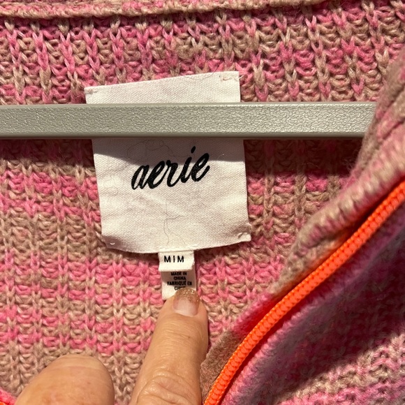 Aerie Pink and Orange Cowl Neck Sweater - Picture 3 of 6